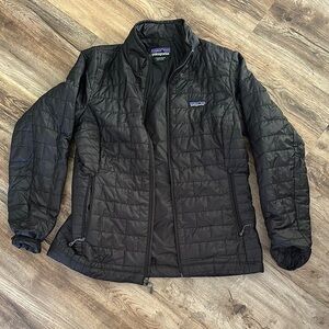 Patagonia Black Puffer Jacket with Quilted Design